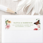 Étiquette Wildflower Wedding Return Address Labels (En situation)
