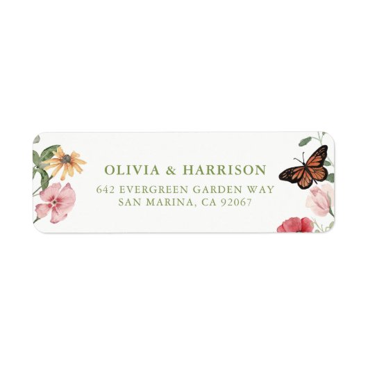 Étiquette Wildflower Wedding Return Address Labels (Devant)