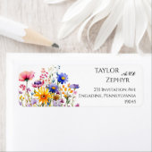 Étiquette Wildflower Wedding RSVP Return Address (En situation)