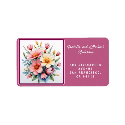 Étiquette Wildflowers Beautiful Trendy Luxury Collection (Devant)