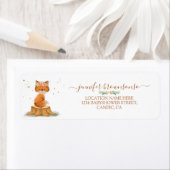 Étiquette Wildlife Animal Fox Flower (En situation)