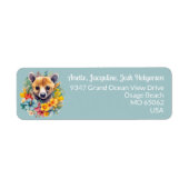 Étiquette Wildlife tropical flowers lovers blue custom (Devant)