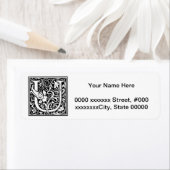 Étiquette William Morris Alphabet "U" (En situation)