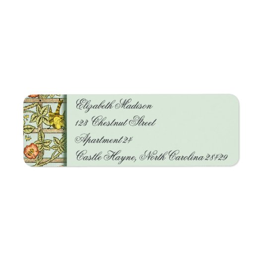 Étiquette William Morris Bird & Flower Return Adresse Labels (Devant)