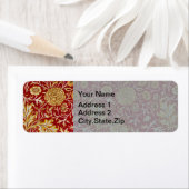 Étiquette William Morris Cherwell Floral Pattern Red (En situation)