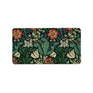 Étiquette William Morris Compton Floral Art