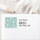 Étiquette William Morris Grape Motif Turquoise Turquoise (En situation)