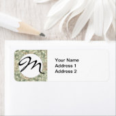 Étiquette William Morris Honeysuckle Vert Floral (En situation)