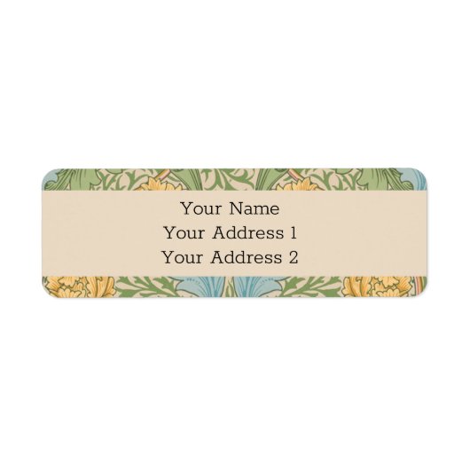 Étiquette William Morris Myrtle Fleur Floral Botanique (Devant)