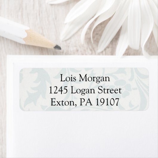 Étiquette William Morris Papier plafond Boriling en bleu (En situation)