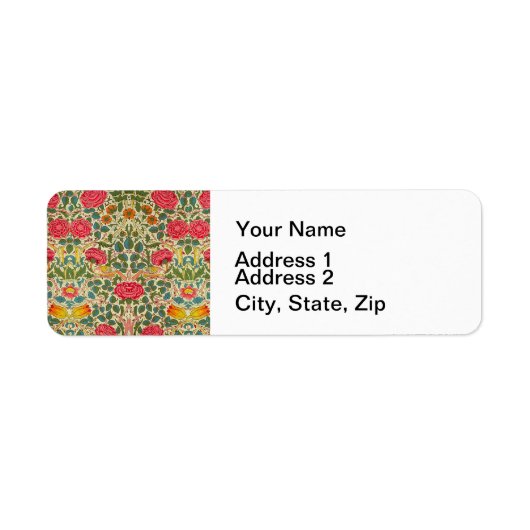 Étiquette William Morris Rose Floral Chintz rose (Devant)