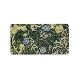 Étiquette William Morris Seaweed Pattern Floral Vintage