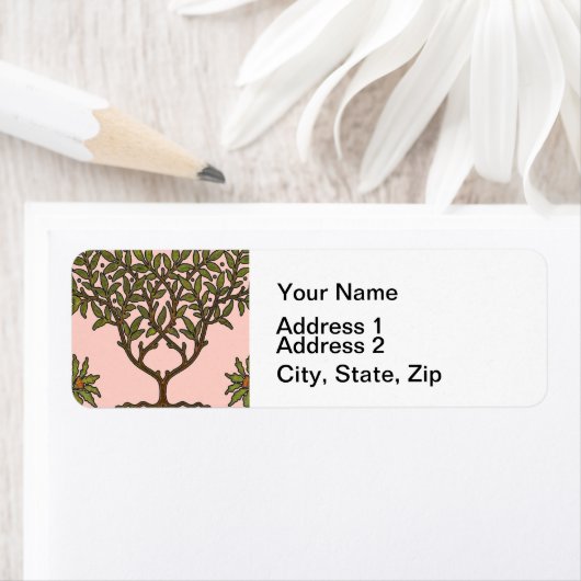 Étiquette William Morris Tree Frieze Fond d'écran floral (En situation)