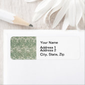 Étiquette William Morris tulip fond textile vert (En situation)