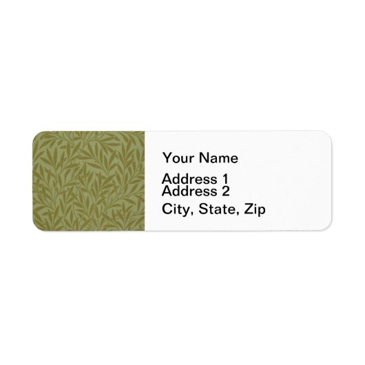 Étiquette William Morris Willow Antique Green Leaf Vine Art (Devant)