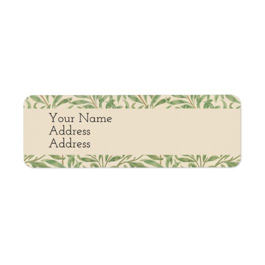 Étiquette William Morris Willow Bough Garden Flower Classic (Devant)