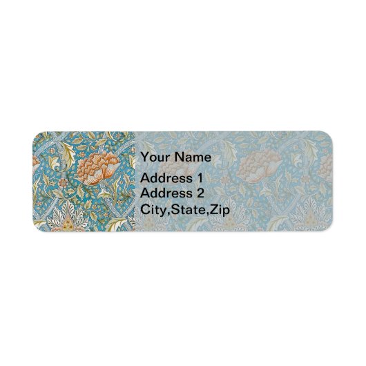 Étiquette William Morris Windrush Floral Pattern Blue (Devant)