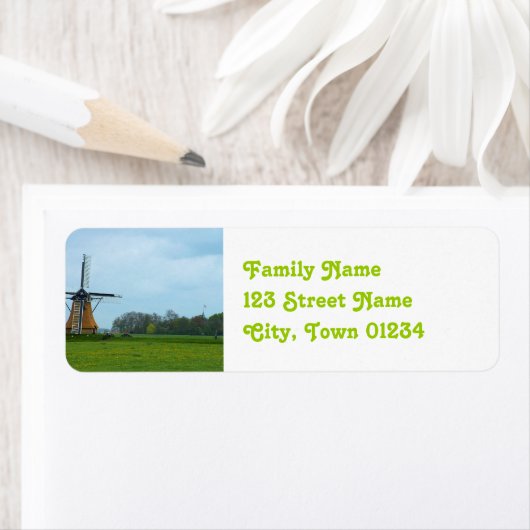Étiquette Windmill Pays-Bas (En situation)