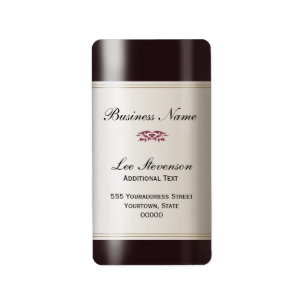Étiquette Wine Business Address Label