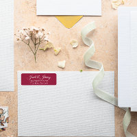 Wine Red Stylisé Noms Mariage Adresse de retour