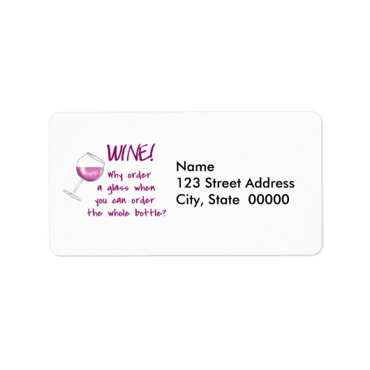 Étiquette Wine Rouge Commande Bouteille entière Mot amusant  (Devant)