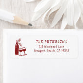 Étiquette Wine Tasting Party Holiday Christmas Hand-Drawn (En situation)