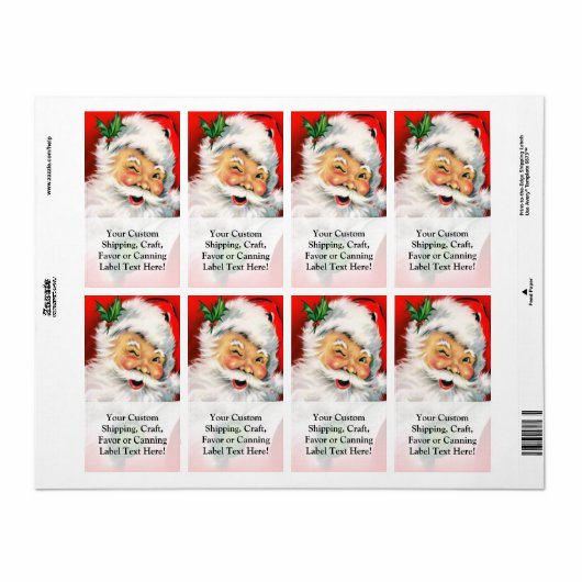 Étiquette Winking Père Noël (Feuille entière)