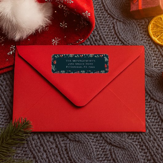 Étiquette Winter Botanicals Coquette Bow | Noël