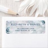 Étiquette Winter Christmas Floral Retour Adresse (En situation)