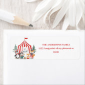 Étiquette Winter Circus Woodland Animals (En situation)