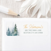 Étiquette Winter Forest Pine Trees Address (En situation)
