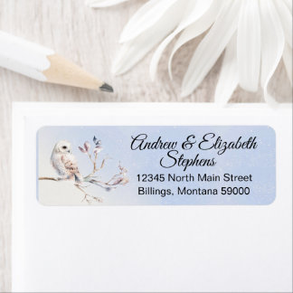 Étiquette Winter Forest Watercolor Return Address Label