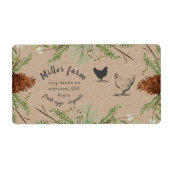 Étiquette Winter Greenery Script rustique Oeuf Carton Étique (Devant)