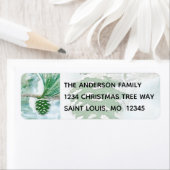 Étiquette Winter Pine Cone Aquarelle Holiday (En situation)