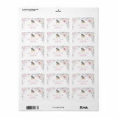 Étiquette Winter Pink Snowflake Sleigh Baby Shower Address (Feuille entière)