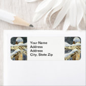 Étiquette Winter snow covered country fence, snow drifts. (En situation)