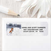 Étiquette Winter Snow Fox Holiday Adresse (En situation)