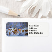 Étiquette Winter snow with dried brown grass cold landscape (En situation)