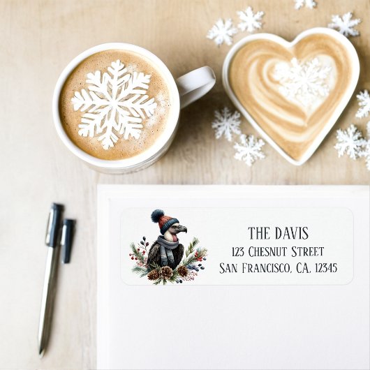 Étiquette Winter Vibes California Condor - Adresse de retour