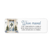 Étiquette Winter White Christmas We've Moved Holiday Moving (Devant)