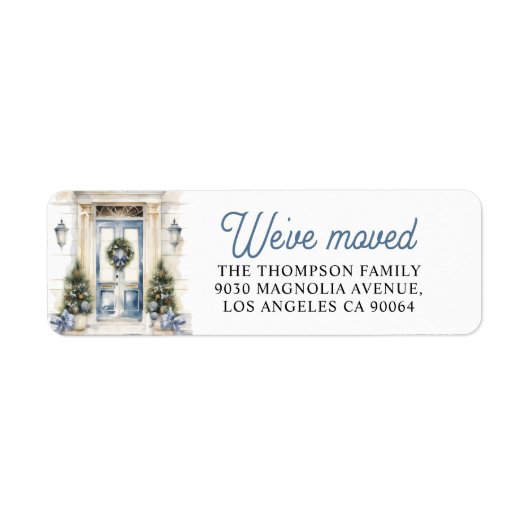 Étiquette Winter White Christmas We've Moved Holiday Moving (Devant)