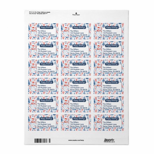 Étiquette Winter Wonderland (Feuille entière)