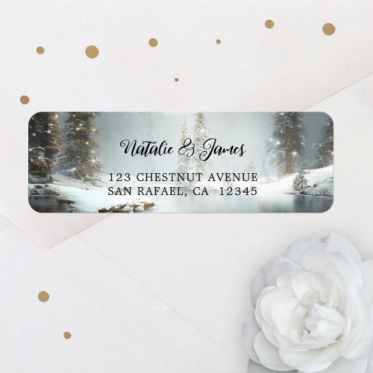 Étiquette Winter Wonderland Christmas Return Adresse Label