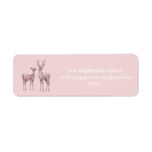 Étiquette Winter Wonderland Pink and Deer Birday (Devant)