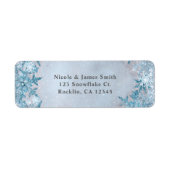 Étiquette Winter Wonderland Snowflakes Blue Sparkle Elegant (Devant)
