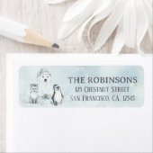 Étiquette Winter Woodland Animals Custom Christmas (En situation)