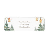 Étiquette Winter Woodland Return Address Labels – Snowfall (Devant)