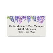 Étiquette Wisteria Purple Fleurs Jardin Botanique (Devant)