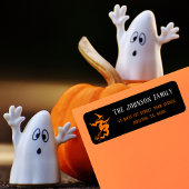 Étiquette Witch Halloween Party Mail Black Adresse de retour