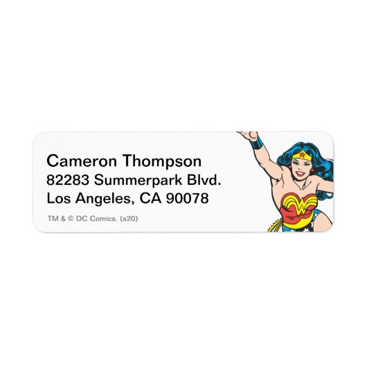 Étiquette Wonder Woman Flying Forward (Devant)